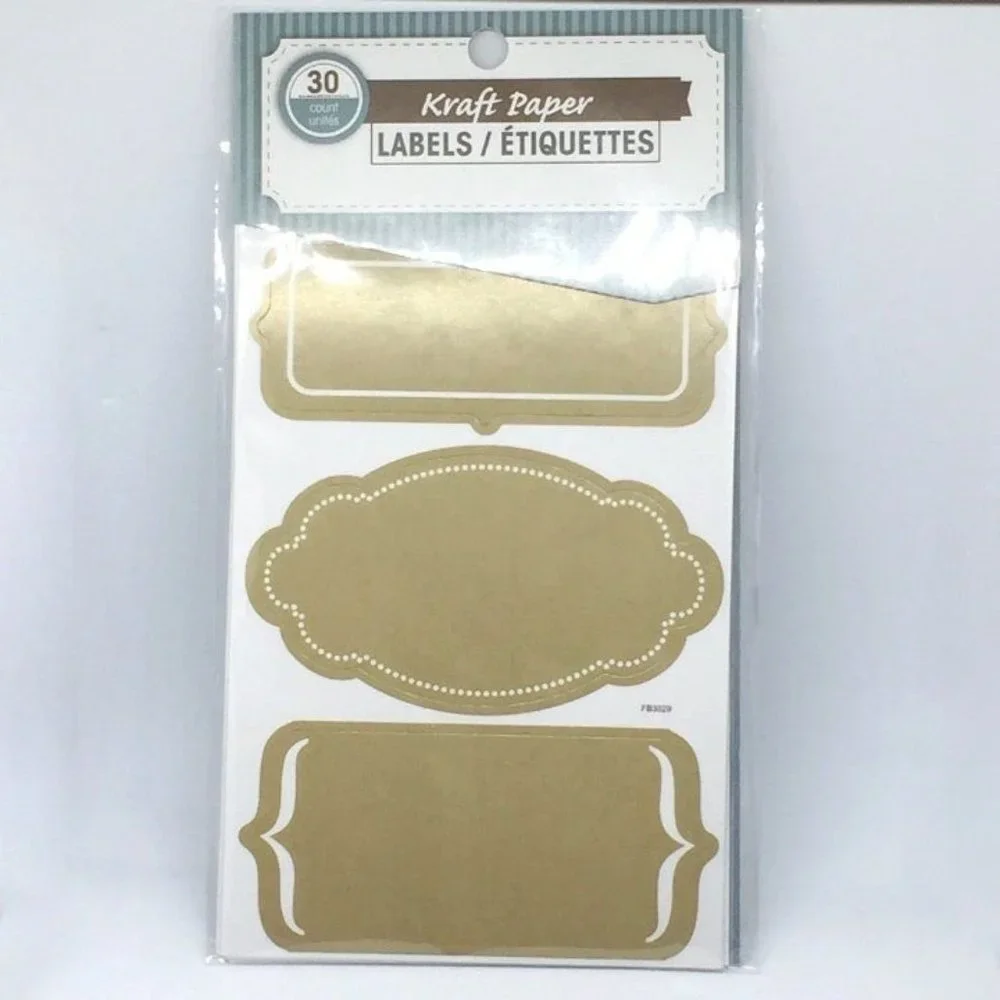 Kraft Paper Labels Total 30 pack